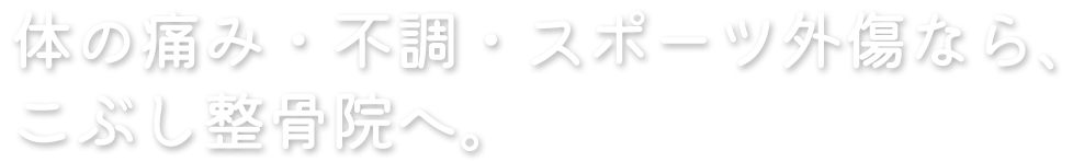 体の痛み・不調・スポーツ外傷ならこぶし整骨院へ